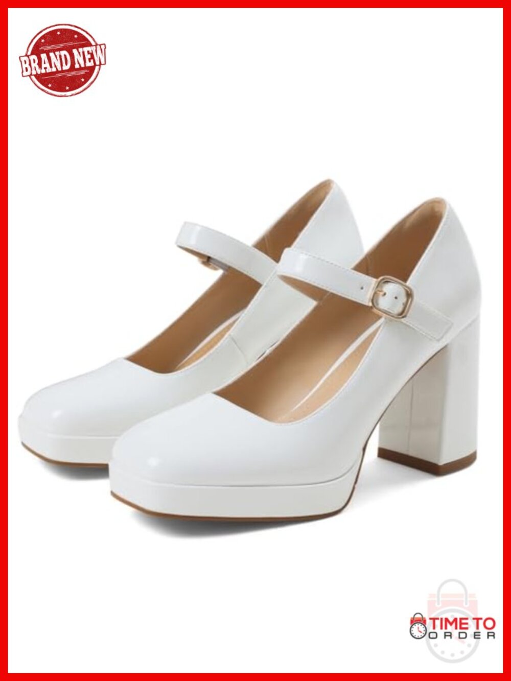 Mary Jane Platform Heels Chunky Block Ankle Strap Pumps Shoes Wedding Party
